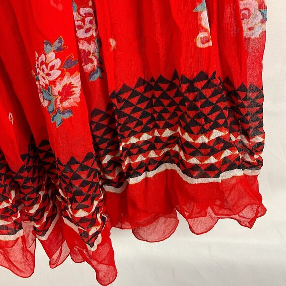 Philosophy Di Lorenzo Serafini Maxi Layered Skirt IT 44 US 8 Red Black Pink Blue - Picture 5 of 10